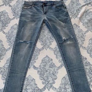 Skinny Medium Blue Ripped Super Skinny Jeans